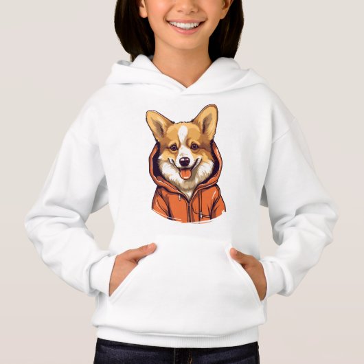 Grappige Corgi Draag Hoodie (Voorkant)