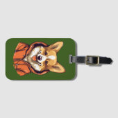 Grappige Corgi Draag Hoodie Bagagelabel (Voorkant (horizontaal))