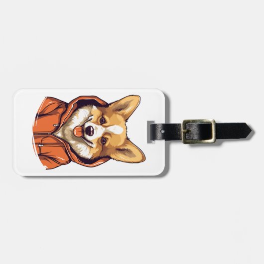 Grappige Corgi Draag Hoodie Bagagelabel (Voorkant horizontaal)