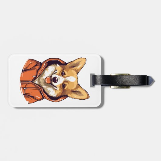 Grappige Corgi Draag Hoodie Bagagelabel (Achterkant horizontaal)