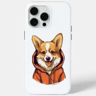 Grappige Corgi Draag Hoodie iPhone 15 Pro Max Hoesje