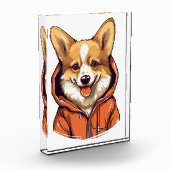 Grappige Corgi Draag Hoodie Fotoblokken (Links)