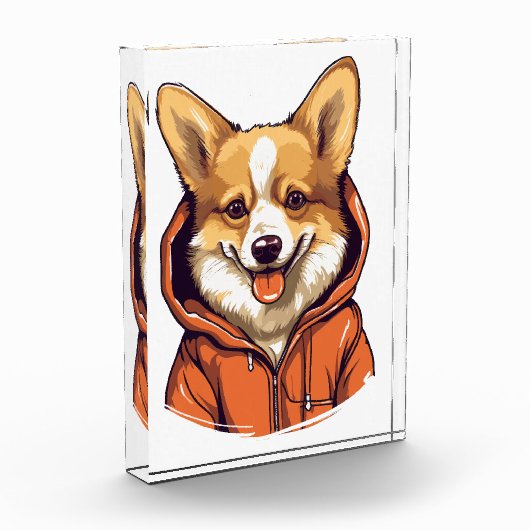 Grappige Corgi Draag Hoodie Fotoblokken (Links)