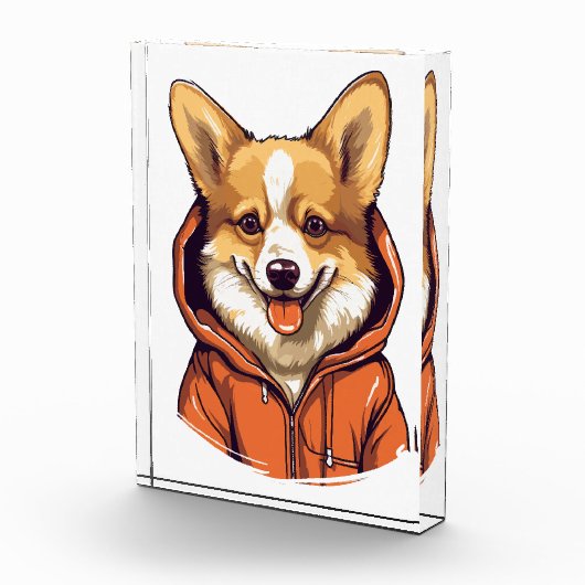 Grappige Corgi Draag Hoodie Fotoblokken (Rechts)
