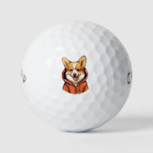 Grappige Corgi Draag Hoodie Golfballen (Voorkant)