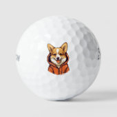 Grappige Corgi Draag Hoodie Golfballen (Voorkant)