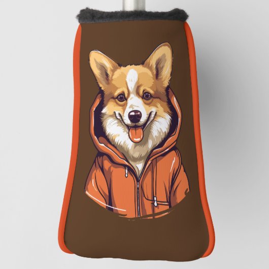 Grappige Corgi Draag Hoodie Golfheadcover (Draai 90)