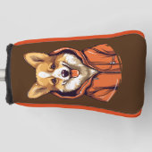 Grappige Corgi Draag Hoodie Golfheadcover (Voorkant)