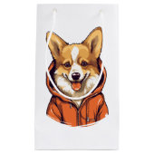 Grappige Corgi Draag Hoodie Klein Cadeauzakje (Voorkant)
