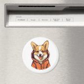 Grappige Corgi Draag Hoodie Magneet (Insitu (Vaatwasser))