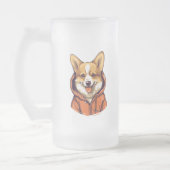 Grappige Corgi Draag Hoodie Matglas Bierpul (Links)