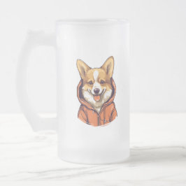 Grappige Corgi Draag Hoodie Matglas Bierpul