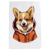 Grappige Corgi Draag Hoodie Medium Cadeauzakje (Achterkant)