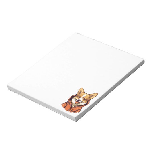 Grappige Corgi Draag Hoodie Notitieblok (Linkerzijde)