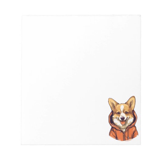 Grappige Corgi Draag Hoodie Notitieblok (Voorkant)