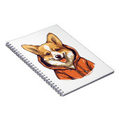 Grappige Corgi Draag Hoodie Notitieboek (Rechterzijde)