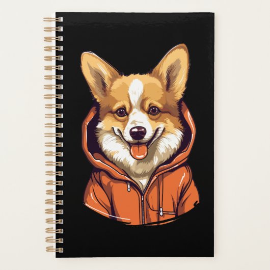 Grappige Corgi Draag Hoodie Planner (Voorkant)