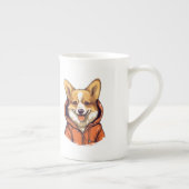 Grappige Corgi Draag Hoodie Porselein Kop (Rechts)