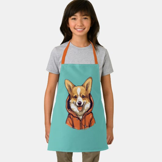 Grappige Corgi Draag Hoodie Schort (Insitu)