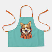 Grappige Corgi Draag Hoodie Schort (Voorkant)