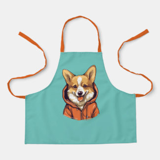 Grappige Corgi Draag Hoodie Schort