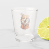 Grappige Corgi Draag Hoodie Shot Glas (Achterkant)