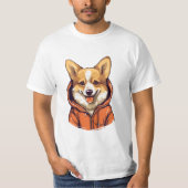 Grappige Corgi Draag Hoodie T-shirt (Voorkant)