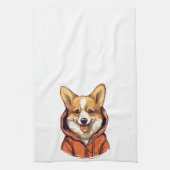 Grappige Corgi Draag Hoodie Theedoek (Verticaal)