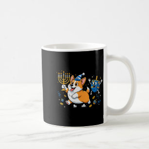 Grappige Corgi Dreidel Menorah Hanukkah Kinderen V Koffiemok