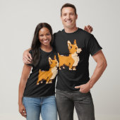 Grappige Corgi Hond Dier Pixel Kunst Retro Video T-shirt (Unisex)