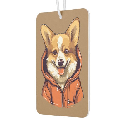Grappige Corgi Hond Dragen Hoodie Luchtverfrisser (Links)