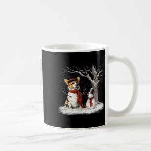 Grappige Corgi-hond in de Sneeuw Boom Kerst Winter Koffiemok