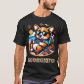 Grappige Corgi hond Incorgnito spelen poker T-shirt (Voorkant)