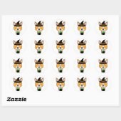 Grappige corgi hond is een heks ronde sticker (Vel)