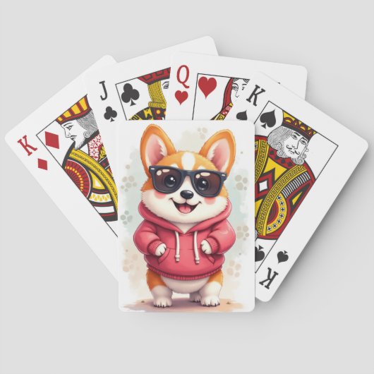 Grappige Corgi Kawaii Hond Pokerkaarten (Achterkant)