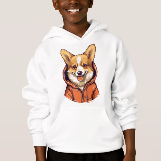 Grappige Corgi met Hoodie (Voorkant)