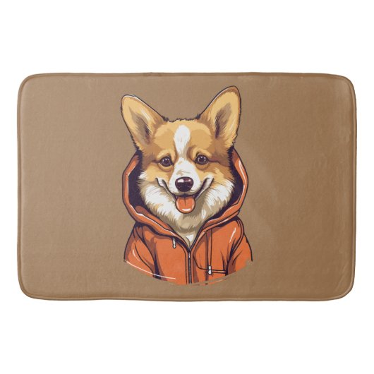 Grappige Corgi met Hoodie Badmat (Voorkant)