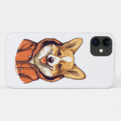 Grappige Corgi met Hoodie Case-Mate iPhone Case (Achterkant (horizontaal))