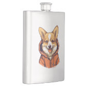 Grappige Corgi met Hoodie Flacon (Rechts)