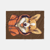 Grappige Corgi met Hoodie Fleece Deken (Voorkant (Horizontaal))