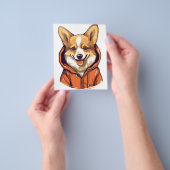 Grappige Corgi met Hoodie Flyer (Hand)