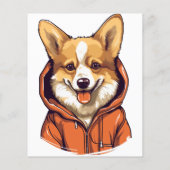 Grappige Corgi met Hoodie Flyer (Achterkant)