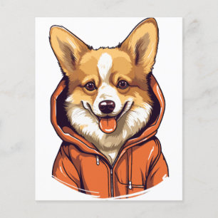 Grappige Corgi met Hoodie Flyer