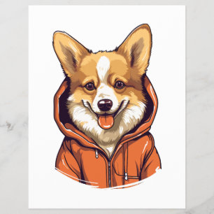 Grappige Corgi met Hoodie Flyer