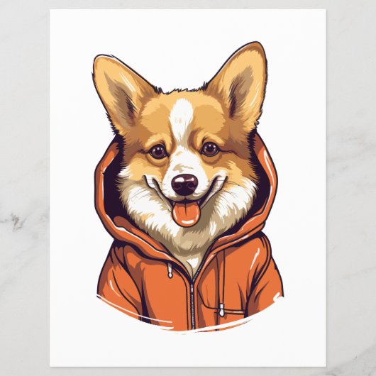 Grappige Corgi met Hoodie Flyer (Voorkant)
