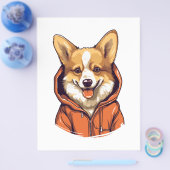 Grappige Corgi met Hoodie Flyer (Enkel)