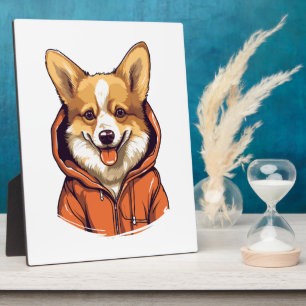 Grappige Corgi met Hoodie Fotoplaat