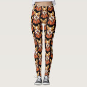Grappige Corgi met Hoodie Leggings (Voorkant)