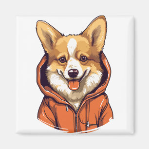 Grappige Corgi met Hoodie Magneet
