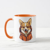 Grappige Corgi met Hoodie Mok (Links)